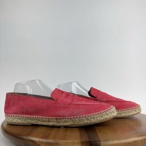 Womens Bougeotti Hot Pink Suede Casual Espadrille Penny Loafers Shoes Size EU 42